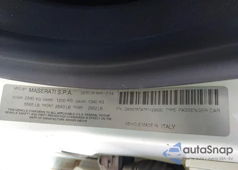 2015 Maserati Ghibli S Q4 z USA, uszkodzony, nr VIN ZAM57RTA7F1129930